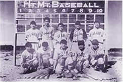 Zebra baseball team at Heart Mountain, Wyoming concentration camp, 1944.